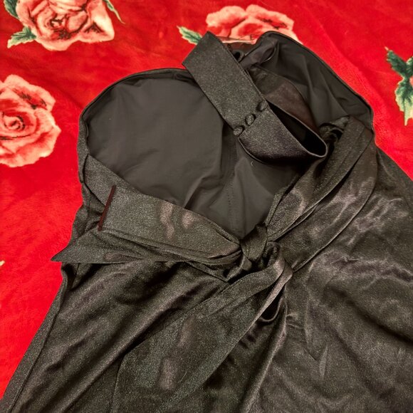 Klassy Network Black Halter Tie Waist Dress w/ Built-In Bra Size L NWT LBD - Picture 6 of 10